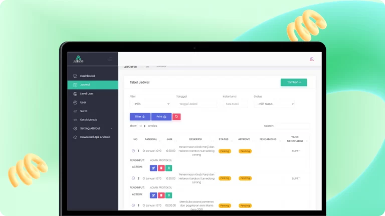 Sewa Aplikasi Agenda Protokol Elektronik